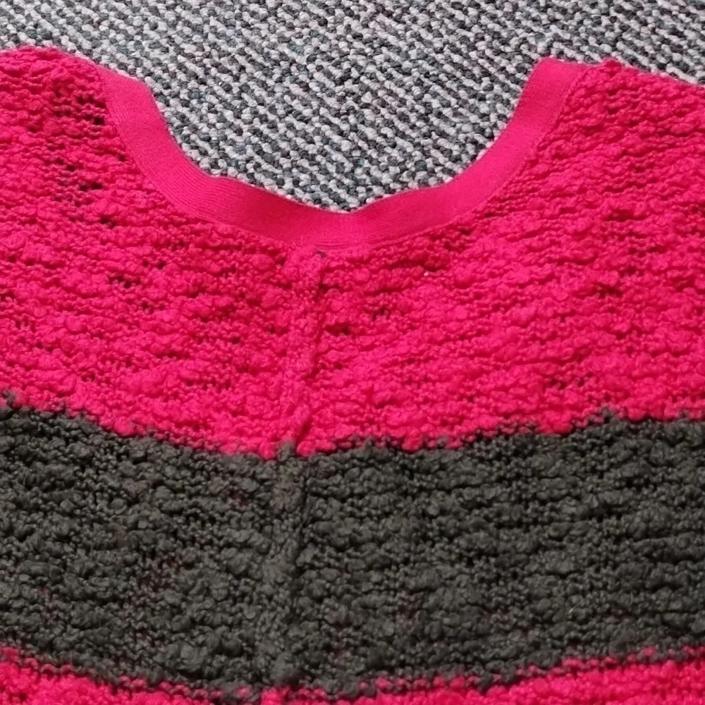 Free People Songbird red brown stripe loose weave long sleeve Sz XS
